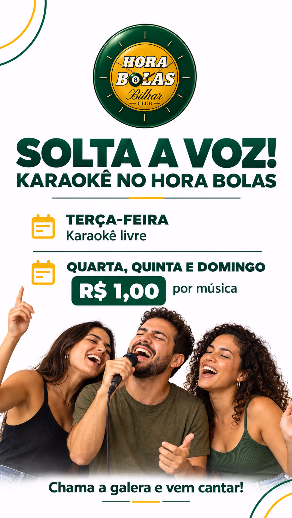 Hora Bolas Club: Arte: Solta a voz, karaokê
